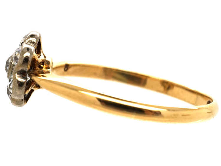 Edwardian 18ct Gold & Platinum, Diamond Cluster Ring