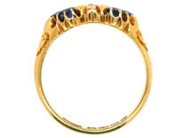 Edwardian 15ct Gold Snake Ring set with a Sapphire