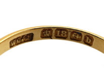 Edwardian 18ct Gold, Pear Shaped Sapphires & Diamond Ring
