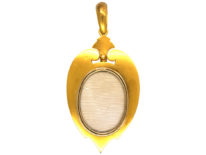 Victorian 18ct Gold, Ruby, Rose Diamond & Natural Split Pearl Large Pendant with Locket Back