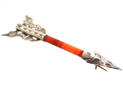 Scottish Silver & Carnelian Arrow Brooch