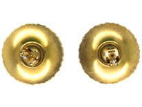 Silver Gilt & White Enamel Daisy Earrings