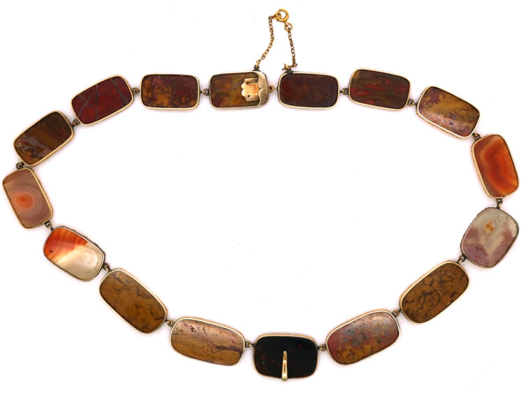 Georgian 15ct Gold & Agate Necklace