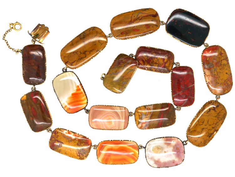 Georgian 15ct Gold & Agate Necklace