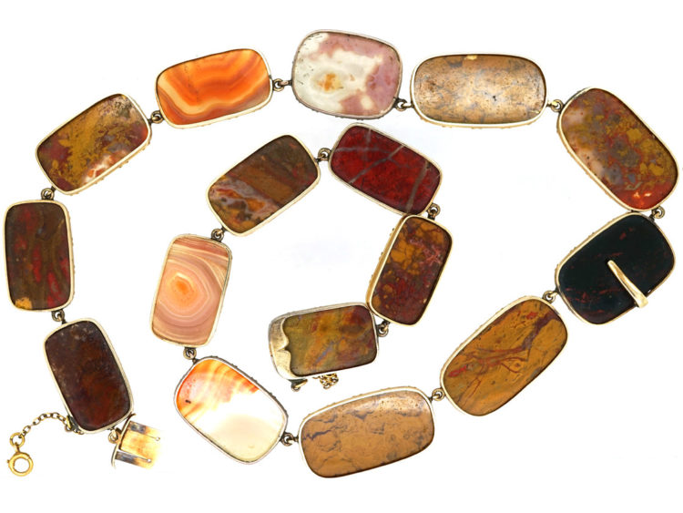 Georgian 15ct Gold & Agate Necklace