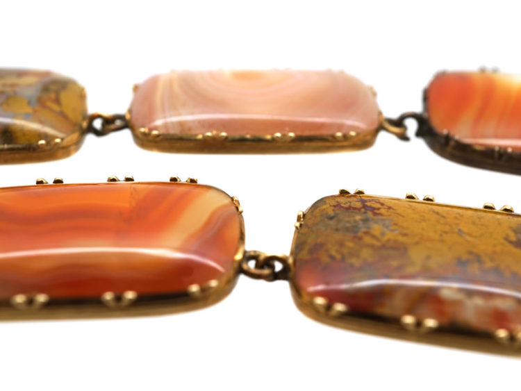 Georgian 15ct Gold & Agate Necklace