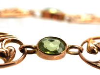 Art Nouveau 9ct Gold & Peridot Bracelet