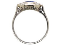 18ct White Gold & Platinum, Sapphire & Diamond Oval Cluster Ring