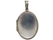 Victorian Oval Silver Locket with Garter Motif