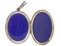 Victorian Oval Silver Locket with Garter Motif