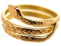 French 18ct Gold Snake Ring