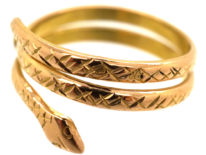 French 18ct Gold Snake Ring