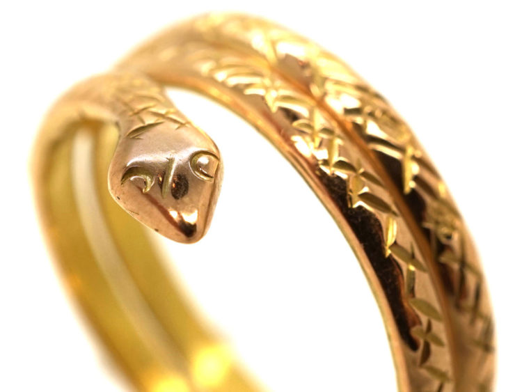 French 18ct Gold Snake Ring
