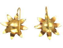 Victorian Silver Gilt & Coral Flower Earrings