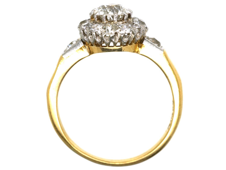 Edwardian 18ct Gold & Diamond Cluster Ring