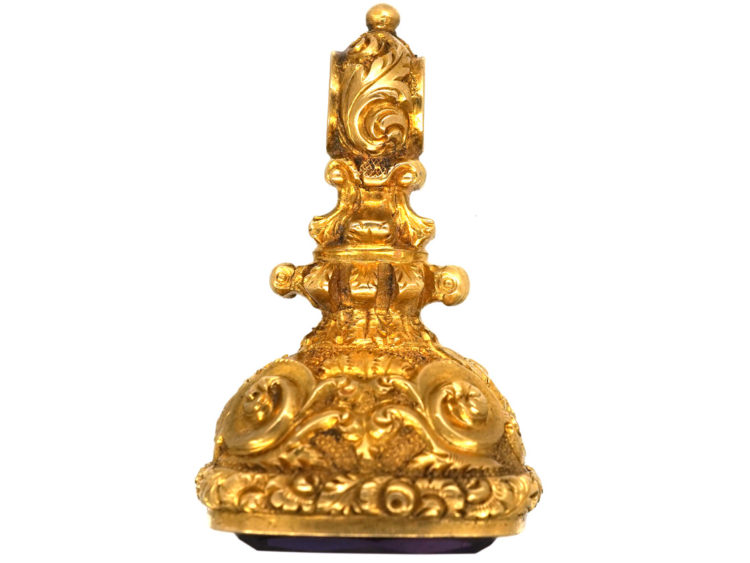 Victorian 18ct Gold Seal with Amethyst Base