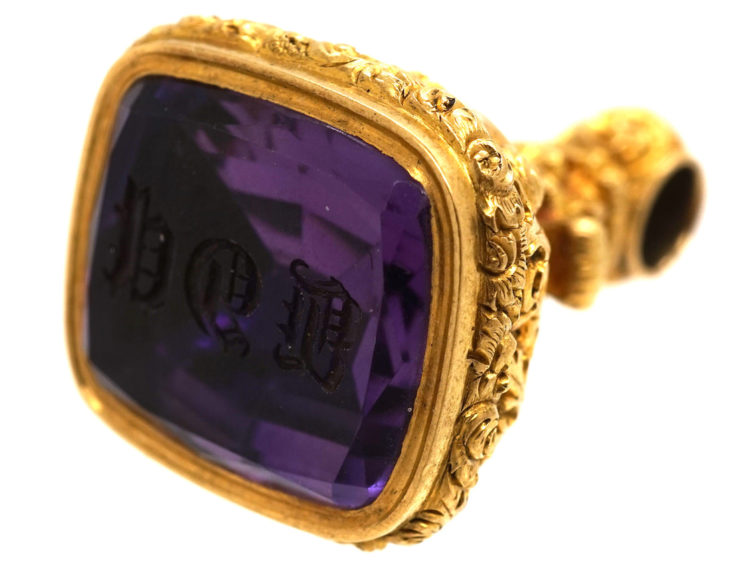 Victorian 18ct Gold Seal with Amethyst Base
