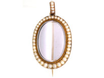 Georgian 9ct Gold & Natural Pearl Brooch / Pendant