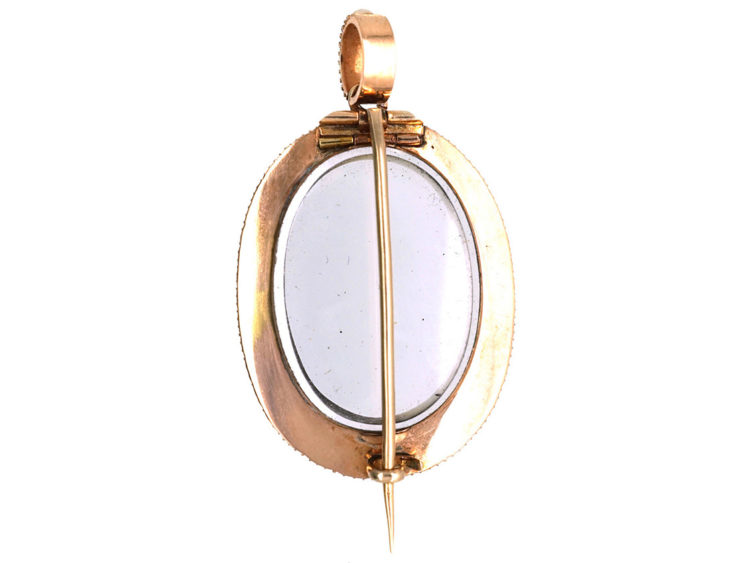 Georgian 9ct Gold & Natural Pearl Brooch / Pendant