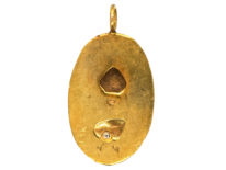Art Nouveau 14ct Gold Pendant of Lady with Diamond