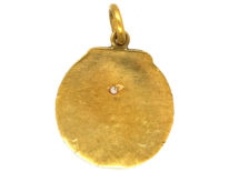 Art Nouveau 14ct Gold Pendant of a Lady with a Diamond in her Hair