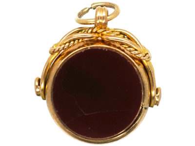 Edwardian 9ct Gold Two Sided Swivel Seal