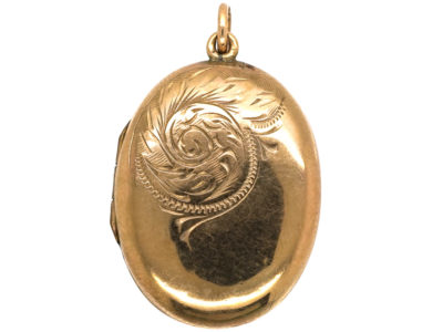 Edwardian 9ct Gold Back & Front Oval Locket