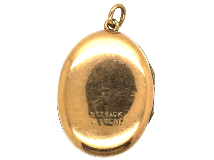 Edwardian 9ct Gold Back & Front Oval Locket