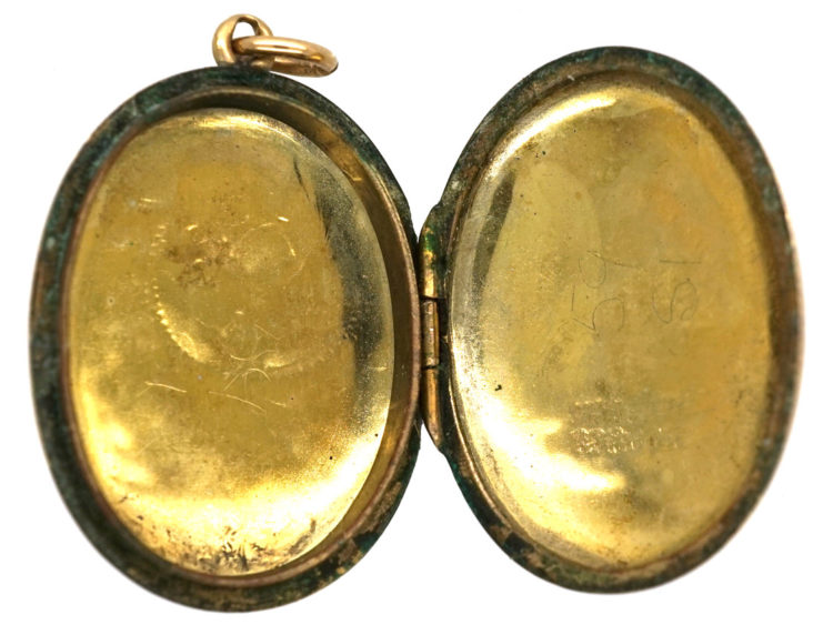 Edwardian 9ct Gold Back & Front Oval Locket