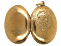 Edwardian 9ct Gold Back & Front Oval Locket