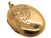Edwardian 9ct Gold Back & Front Oval Locket