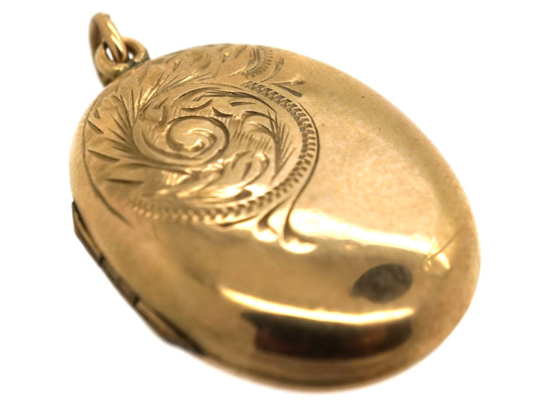 Edwardian 9ct Gold Back & Front Oval Locket