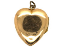 Edwardian 9ct Back & Front Heart Shaped Locket with Swallow Motif