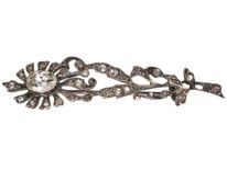 Edwardian Silver & Paste Flower Brooch