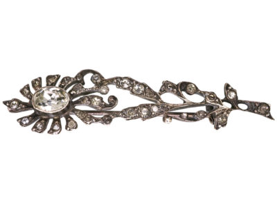 Edwardian Silver & Paste Flower Brooch