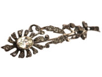 Edwardian Silver & Paste Flower Brooch