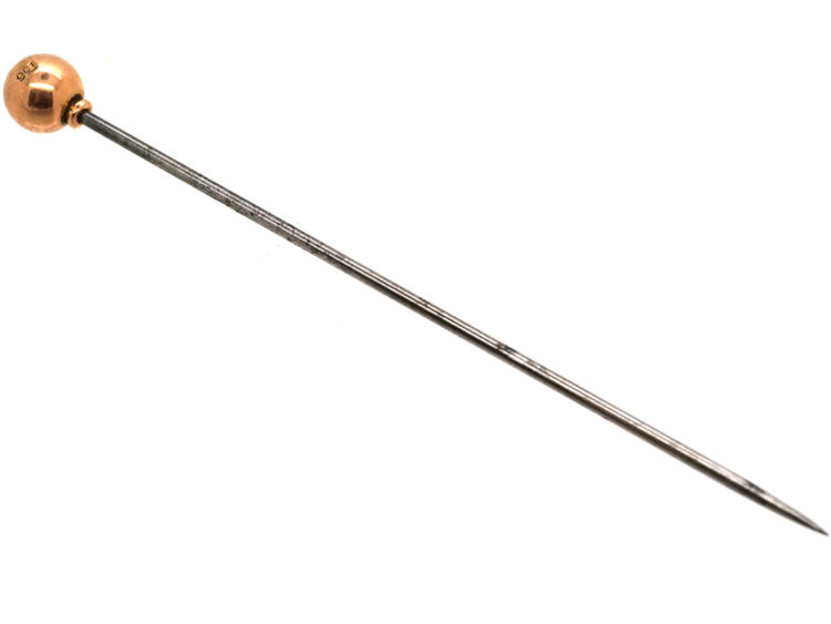 Edwardian 9ct Gold Ball Tie Pin
