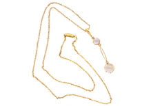 Edwardian 15ct Gold Moonstone Pendant on 9ct Gold Chain