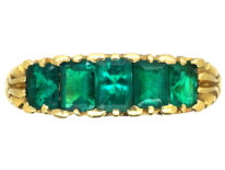 18ct Gold Five Stone Emerald Ring
