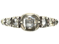 Georgian 18ct Gold, Silver & Rose Diamond Ring