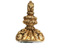 Large Georgian Seal with Bloodstone Crest Intaglio for the Henderson Clan