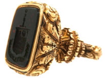 Large Georgian Seal with Bloodstone Crest Intaglio for the Henderson Clan
