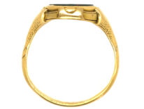 Victorian 18ct Gold & Bloodstone Crest Intaglio Signet Ring