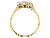Art Deco 18ct Gold & Platinum Diamond Shaped Diamond Ring