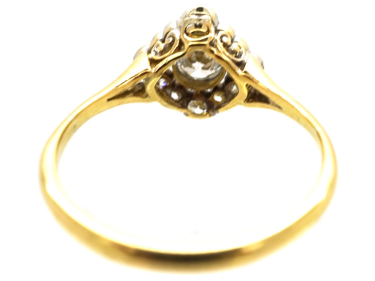 Art Deco 18ct Gold & Platinum Diamond Shaped Diamond Ring