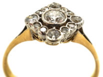 Art Deco 18ct Gold & Platinum Diamond Shaped Diamond Ring