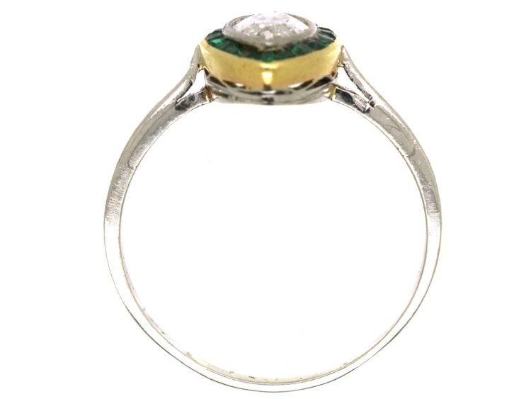 Art Deco Emerald & Diamond Marquise Ring