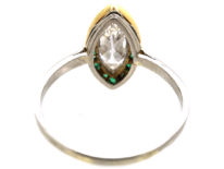 Art Deco Emerald & Diamond Marquise Ring