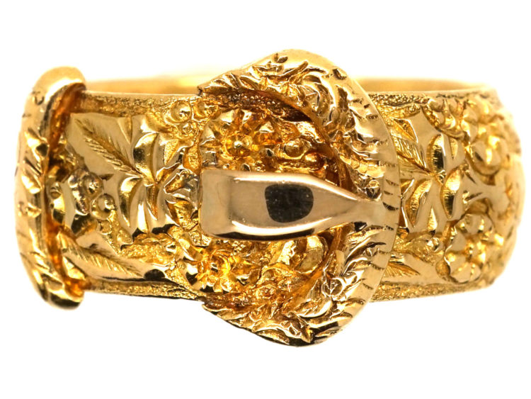 Edwardian 18ct Gold Buckle Ring