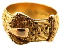 Edwardian 18ct Gold Buckle Ring